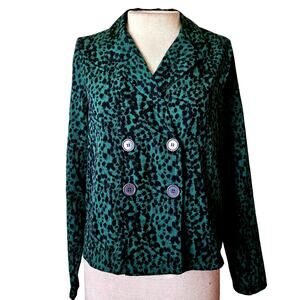 Green and Black Blouse Size 8